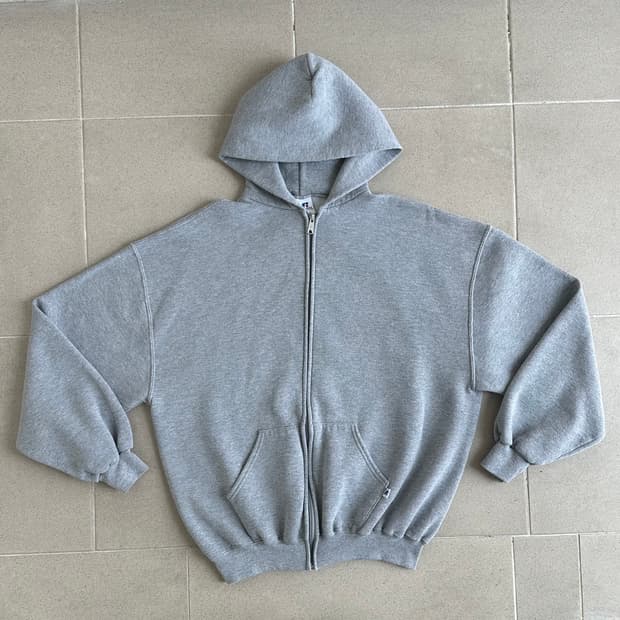 00s 빈티지 러셀 후드집업 그레이 XL