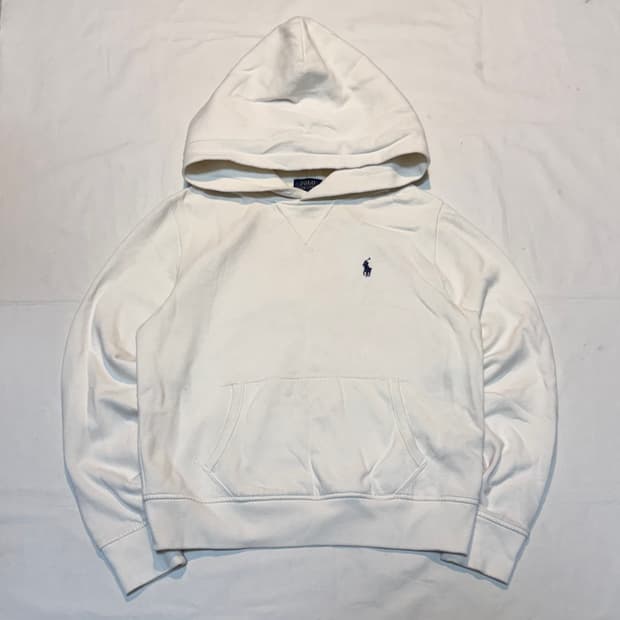 큐알) 폴로 랄프로렌 포니로고 후드티 화이트