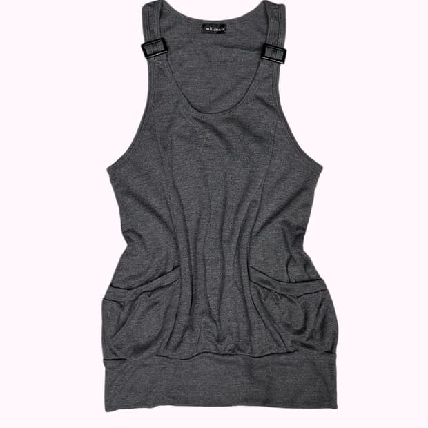 charcoal strap pocket sleeveless