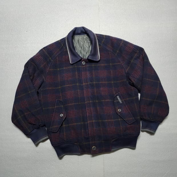 80's 올드스쿨 제일모직 갤럭시 체크 패턴 봄버 자켓