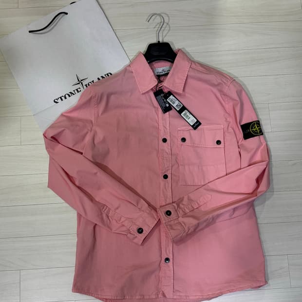 스톤아일랜드 수피마코튼 오버셔츠 핑크 새상품