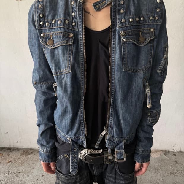 “The battle” 지져스 데님 스터드 자켓
