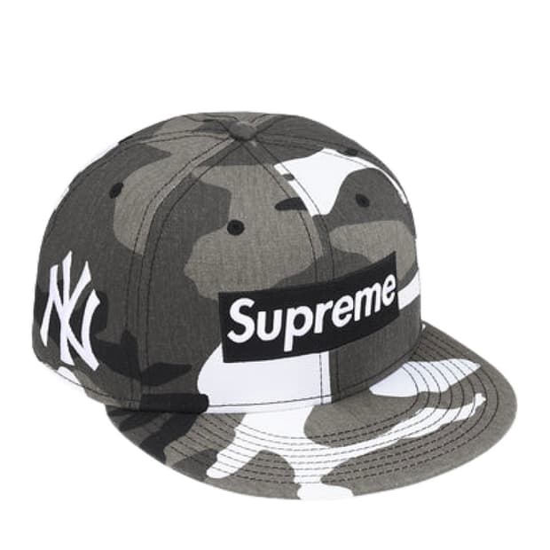 슈프림 x MLB 팀 박스로고 뉴에라 스노우 카모 712
