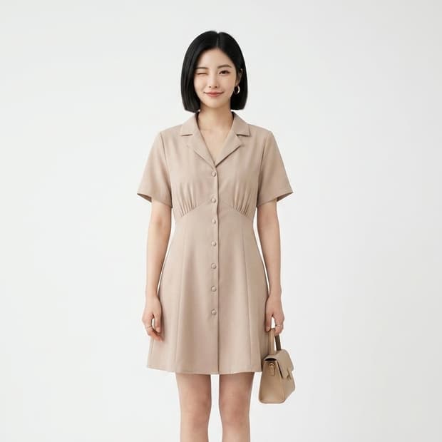 [1회착용] 베이지 미니원피스