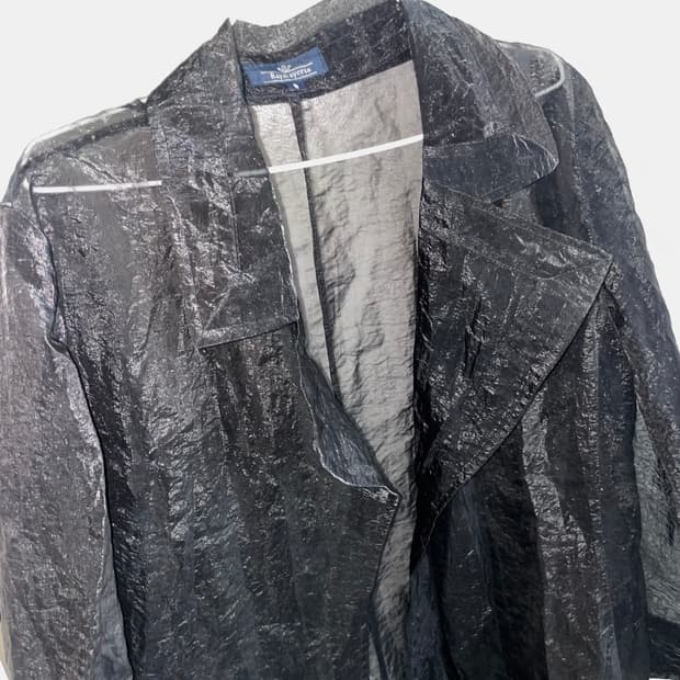 시스루 블랙 트렌치코트