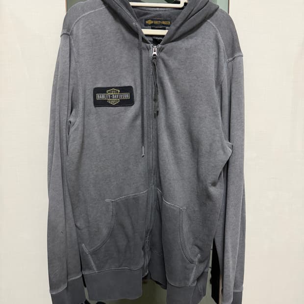 할리데이비슨 그레이 후드집업