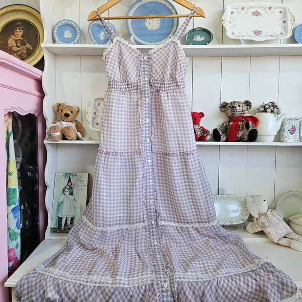 트랄라라(Tralala) 체크 레이스 롱 원피스