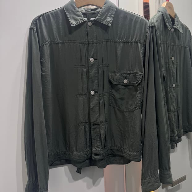 하리 24ss SILK WORK JACKET / GREEN hari