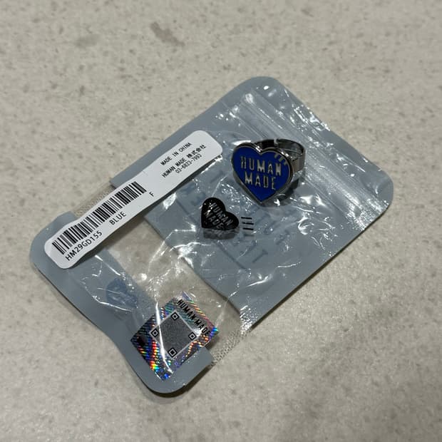 [ONE SIZE] 휴먼메이드 하트 실버 링 블루