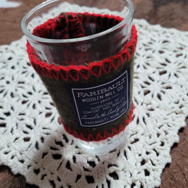 미국 헌팅 모직 핸드메이드 컵 홀더