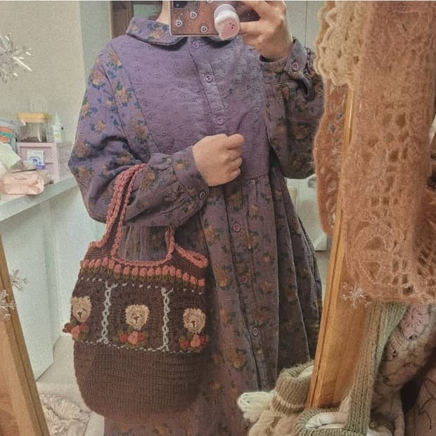 딸기쨈프로젝트 모리걸 잔꽃누빔 원피스