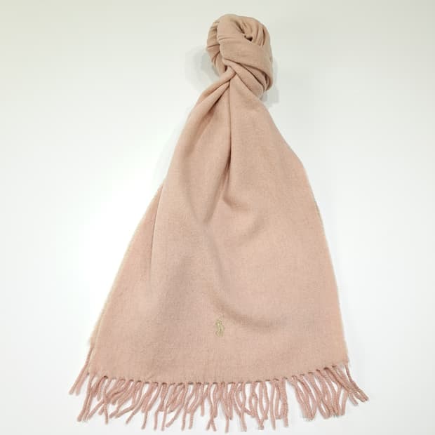 MX614 폴로 00s 이태리판 울 솔리드 라이트핑크 머플러 목도리