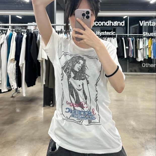 Hysteric Glamour x Island Girls 그래픽 반팔티