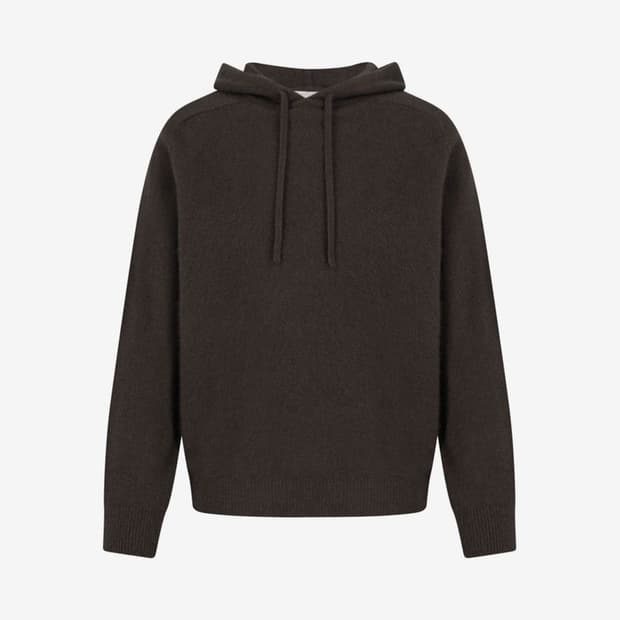 아모멘토 25FW 라쿤 후드 니트 브라운 L