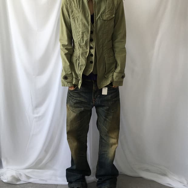 Layered point high neck jacket
