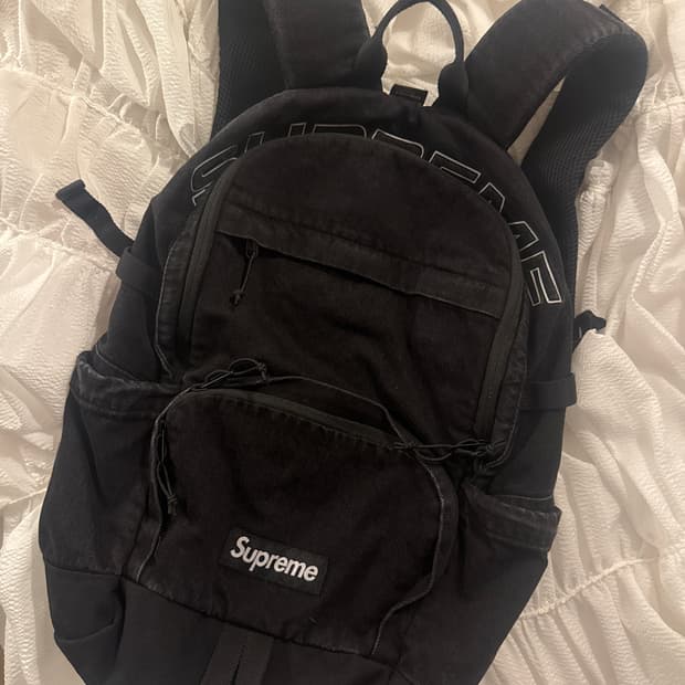 Supreme Denim Backpack Black - 25FW