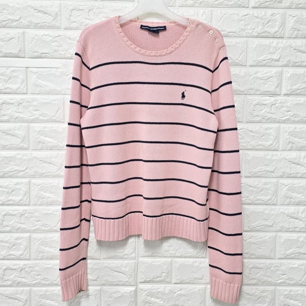 택포// 폴로랄프로렌 핑크 스트라이프 니트 L