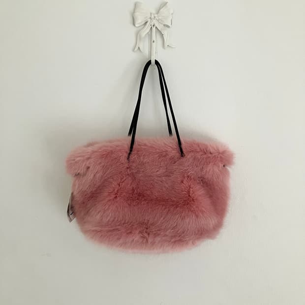 핑크 퍼 일본 빈티지 가방