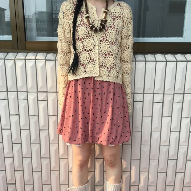 Crochet pattern knit cardigan
