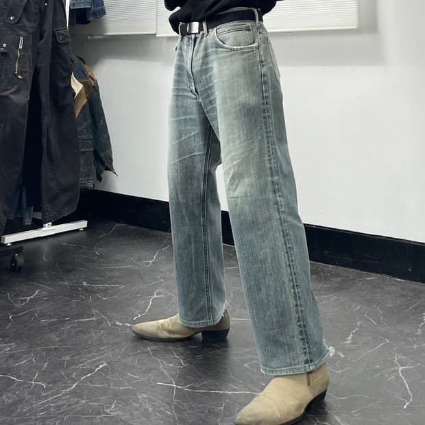 36in Lee 워시드 와이드 데님 팬츠