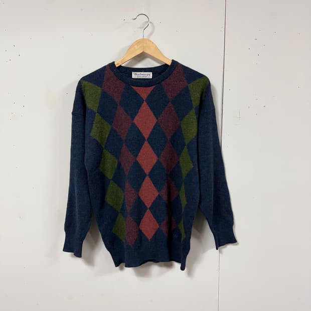 90s 버버리 아가일 니트