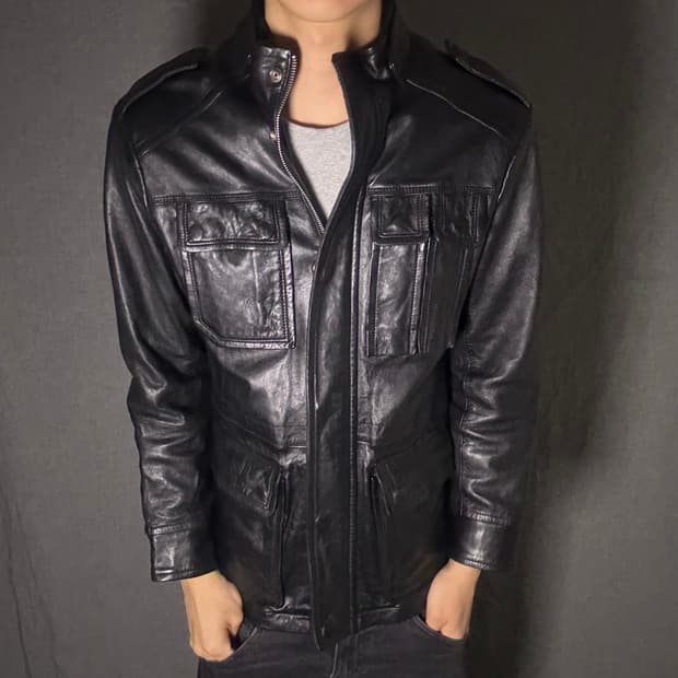 lamb skin leather coat jacket