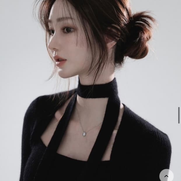 [라벨르블랑] 래빗 스카프 니트 블랙