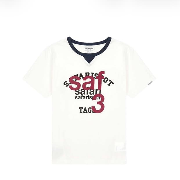 사파리스팟 1/2 루 베이스 스쿨 클럽 티 화이트