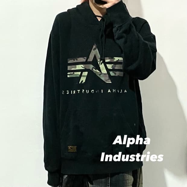 알파인더스트리 빅로고 후드티