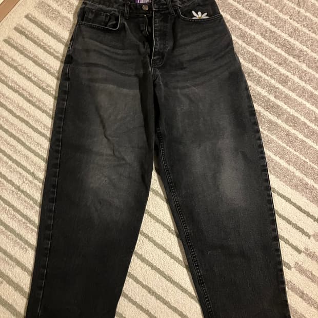 라브로스 데이지 베기 진 흑청데님 바지 S