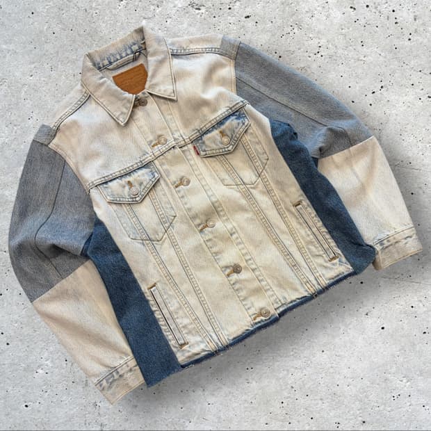 [M] 리바이스 프리미엄 데님 패치워크 트러커 자켓 C430