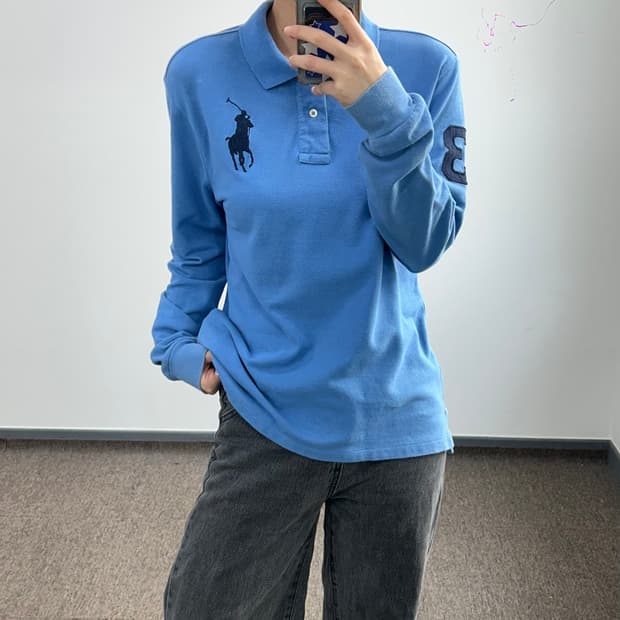 Polo 폴로 네이비 빅포니 스카이블루 카라티