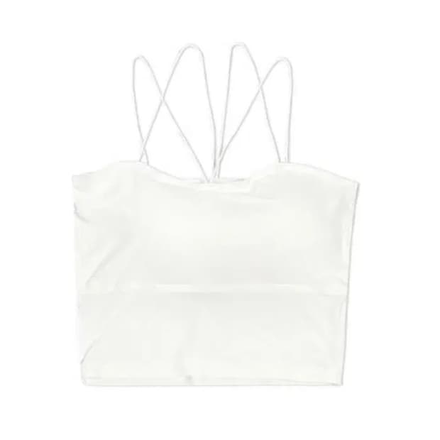 뉴얼린 브라탑 화이트 basic cross strap bra top