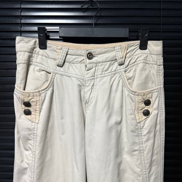 Y2K 부츠컷 골덴 코듀로이 연한 베이지 믹스 30 웨스턴 절개 나팔