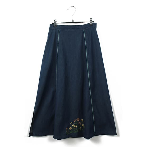 PETRESSA 티롤스커트(S) 자수데님