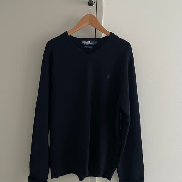 폴로 브이넥 니트 L