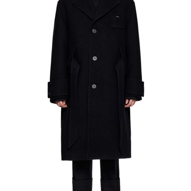 23FW 우영미 발마칸 싱글벨티드 블랙 코트