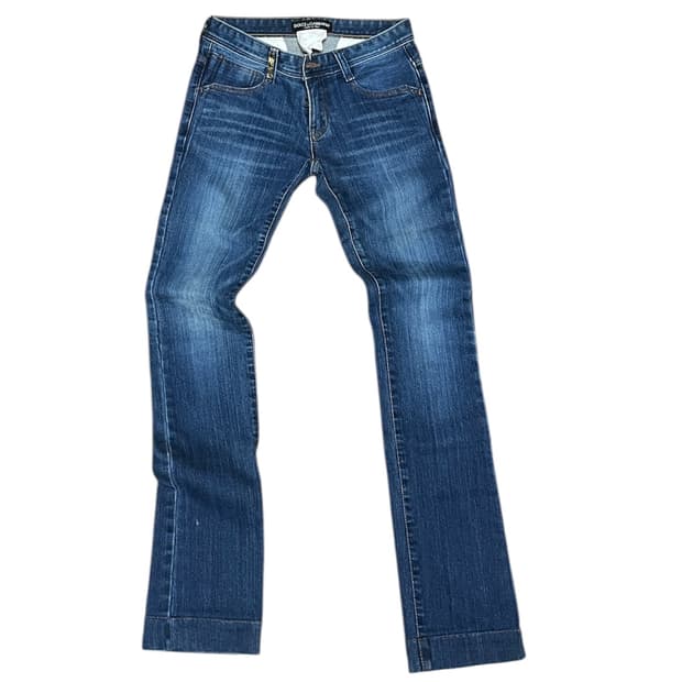 돌체앤가바나 우먼즈 컬렉션 메탈로고 데님 팬츠