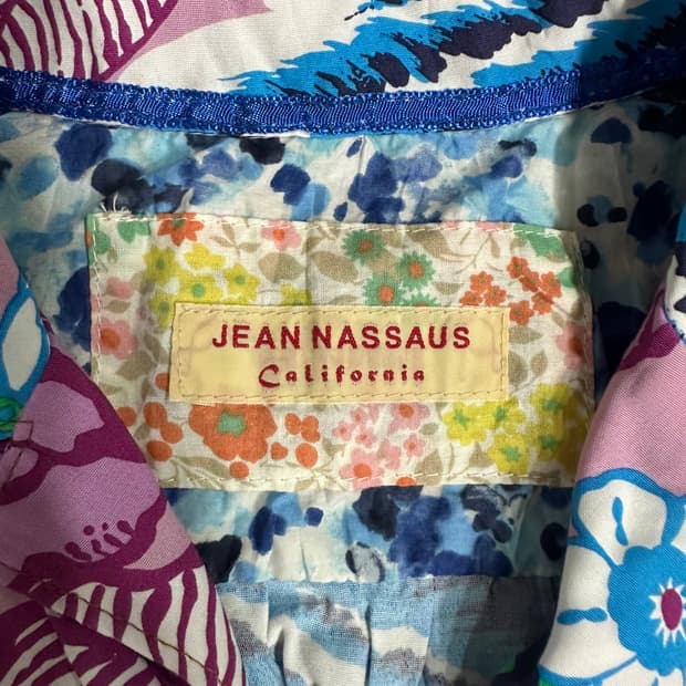 90S 일본빈티지 JEAN NASSAUS 플라워 하와이안 셔츠 M