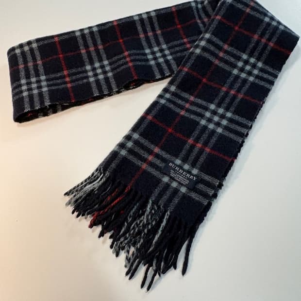 버버리 램스울 100% 네이비 머플러(롱) 목도리 정품