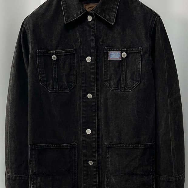90's 폴로 랄프로렌 스톤 블랙 워시 헌팅 데님 초어 자켓