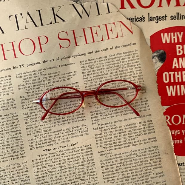 734 데드스탁 레드 클리어 오벌 라운드 유니크 초경량 빈티지안경