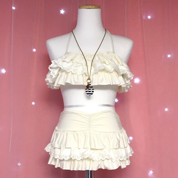 스트라이프 닻 목걸이 갸루 비키니 헤이세이