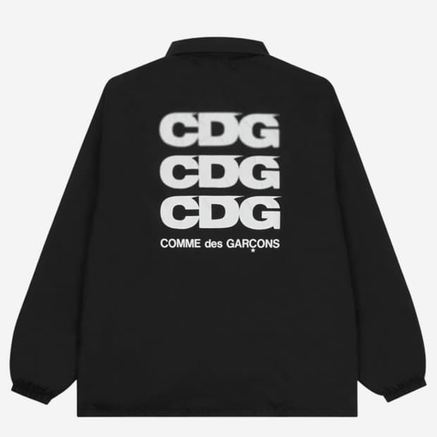 CDG 로고 코치 자켓 블랙