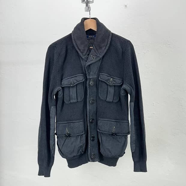 폴로 랄프로렌 숄 카라 텍스처 코튼 보머 자켓