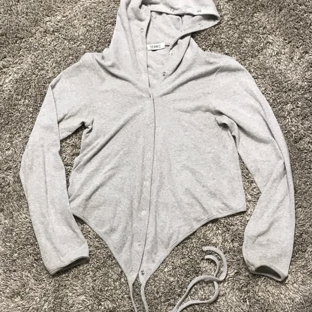 Cerric wrap hood cardigan gray