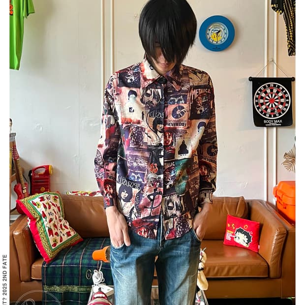 Japanese Vintage Collage Printed Shirt