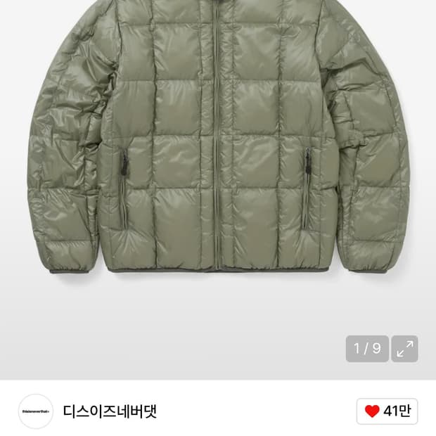 디스이즈네버댓 퍼텍스 라이트 다운자켓 sage  L