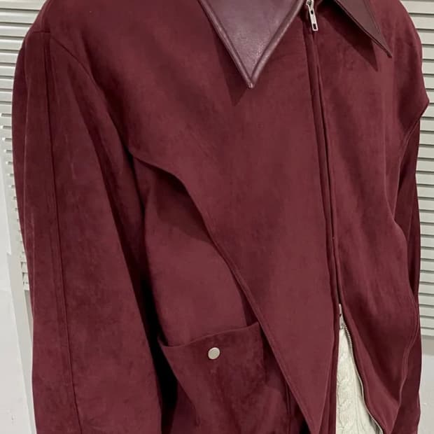 디스코드사운드 버건디 레니 블루종 자켓