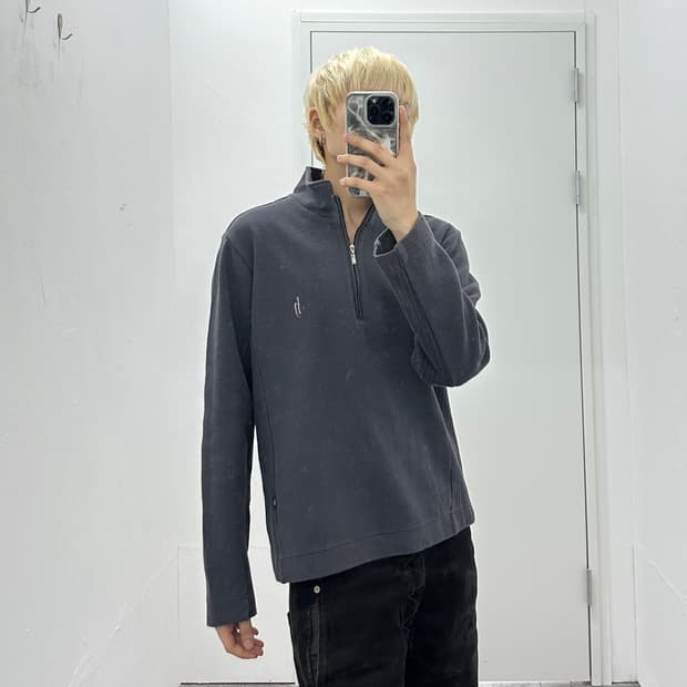 Dj honda charcoal cotton half zip up 